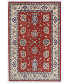 Hand Knotted Ziegler Wool Rug 3' 11" X 6' 0" 3' 11" X 6' 0" (119 X 183) / Red / Ivory
