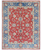 Hand Knotted Ziegler Wool Rug 4' 11" X 6' 3" 4' 11" X 6' 3" (150 X 191) / Red / Blue