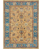 Hand Knotted Ziegler Wool Rug 5' 8" X 7' 8" 5' 8" X 7' 8" (173 X 234) / Taupe / Blue