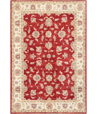 Hand Knotted Ziegler Wool Rug 5' 7" X 7' 10" 5' 7" X 7' 10" (170 X 239) / Red / Ivory