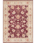 Hand Knotted Ziegler Wool Rug 8' 0" X 11' 2" 8' 0" X 11' 2" (244 X 340) / Burgundy / Ivory