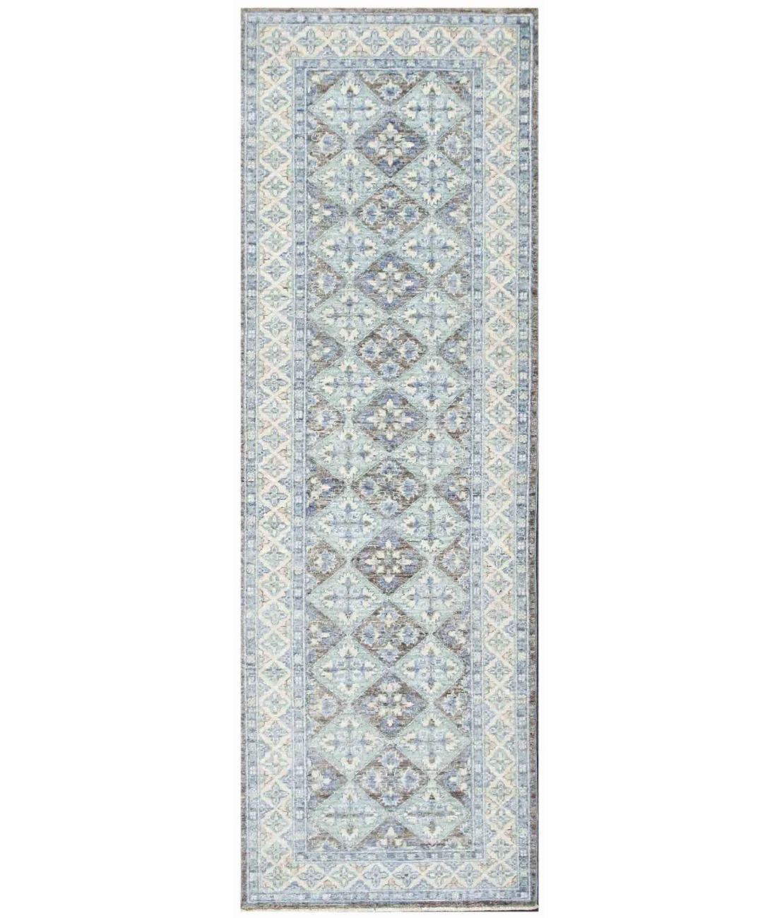 Hand Knotted Ziegler Wool Rug 2' 8" X 8' 1" 2' 8" X 8' 1" (81 X 246) / Green / Beige
