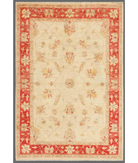 Hand Knotted Ziegler Wool Rug 4' 1" X 5' 11" 4' 1" X 5' 11" (124 X 180) / Ivory / Red