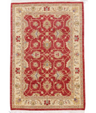 Hand Knotted Ziegler Wool Rug 4' 0" X 6' 0" 4' 0" X 6' 0" (122 X 183) / Red / Beige