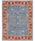 Hand Knotted Ziegler Wool Rug 9' 0" X 11' 10" 9' 0" X 11' 10" (274 X 361) / Blue / Red