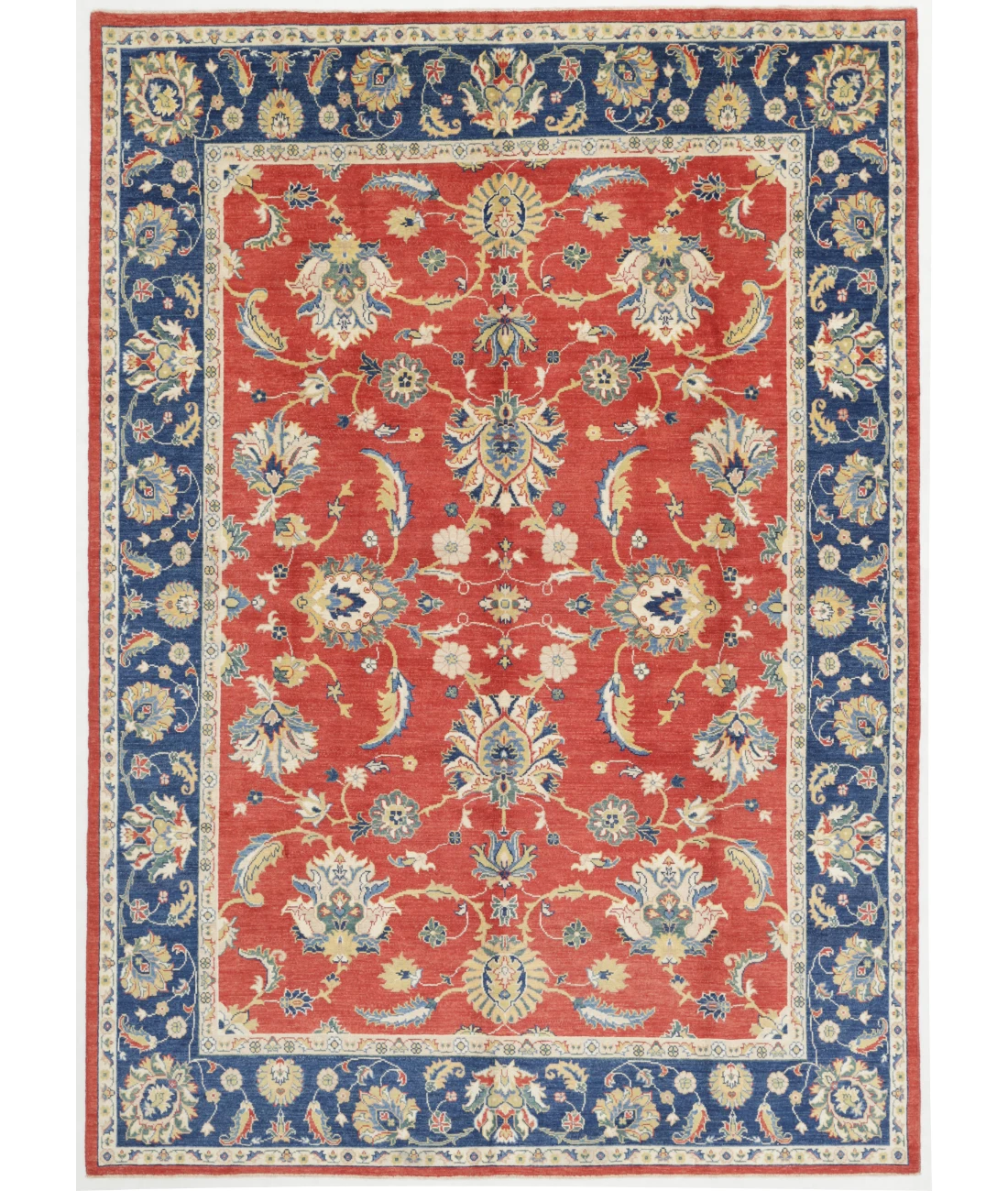 Hand Knotted Ziegler Wool Rug 8' 9" X 12' 3" 8' 9" X 12' 3" (267 X 373) / Red / Blue