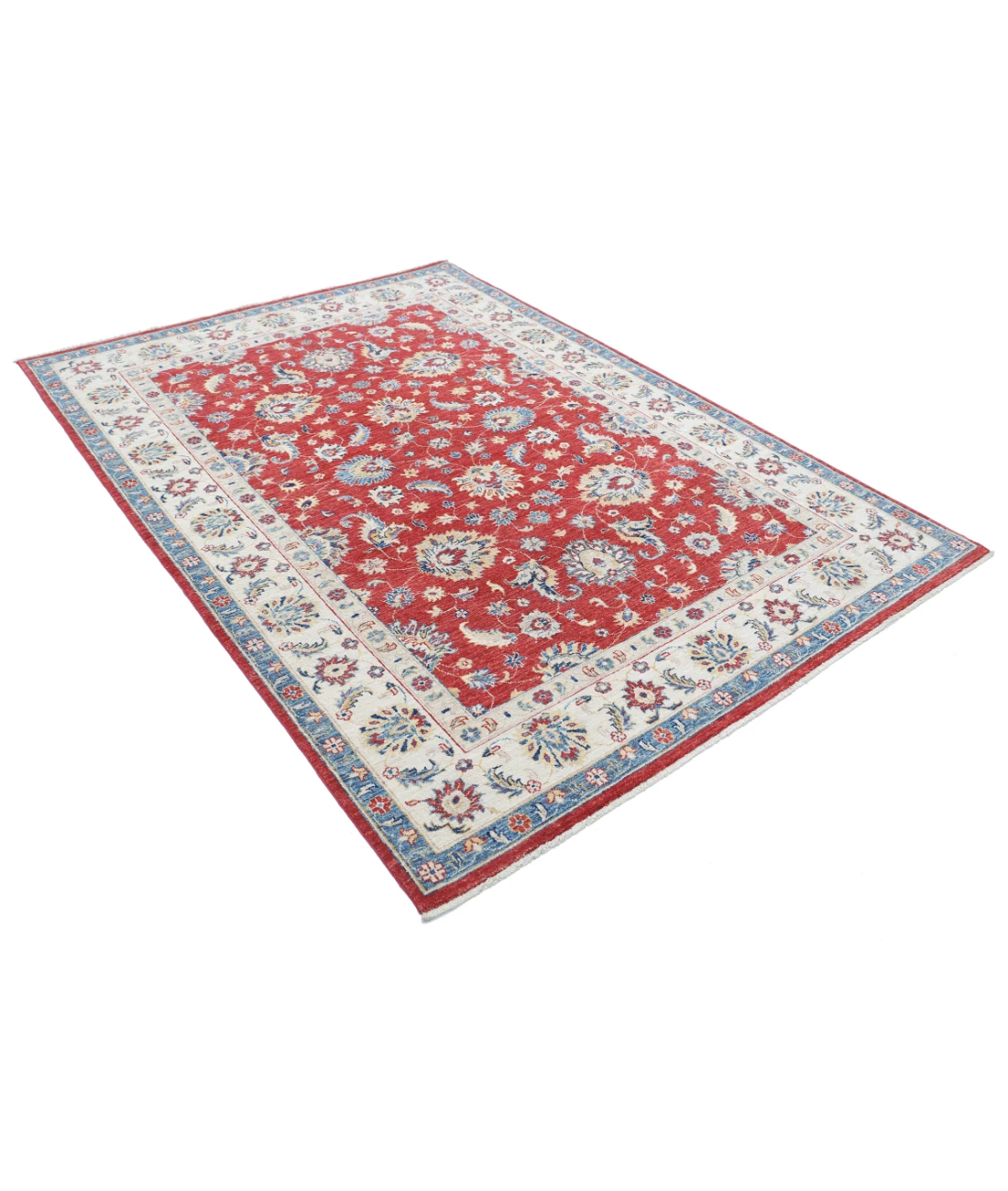 Ziegler 5'7'' X 7'9'' Hand-Knotted Wool Rug 5'7'' x 7'9'' (168 X 233) / Red / Ivory