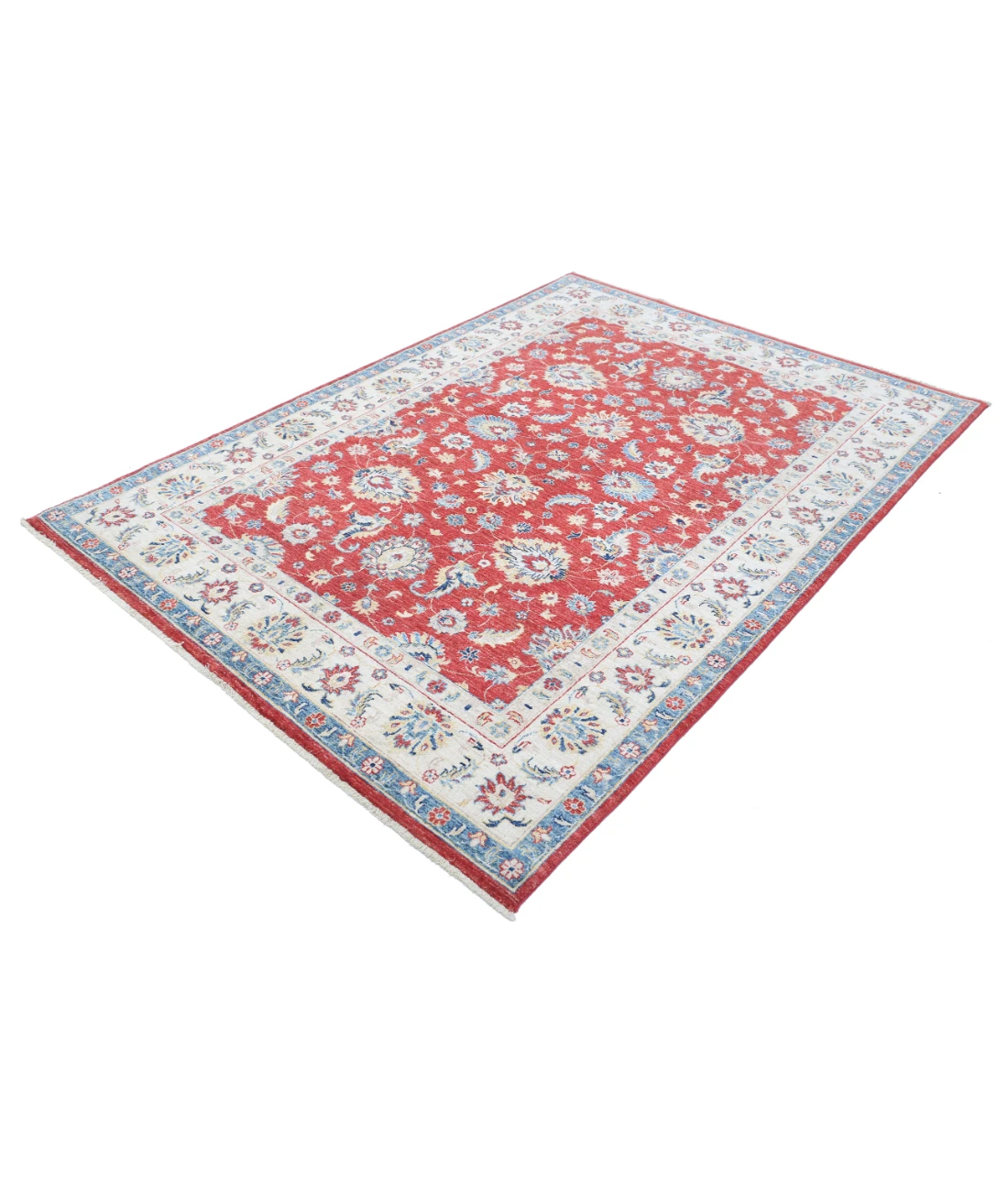 Ziegler 5'7'' X 7'9'' Hand-Knotted Wool Rug 5'7'' x 7'9'' (168 X 233) / Red / Ivory