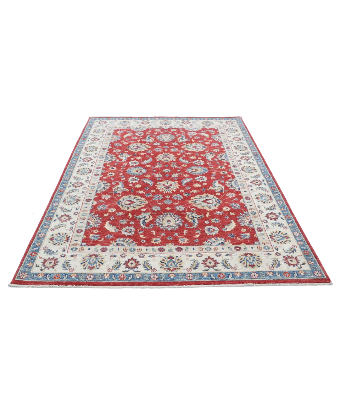 Ziegler 5'7'' X 7'9'' Hand-Knotted Wool Rug 5'7'' x 7'9'' (168 X 233) / Red / Ivory