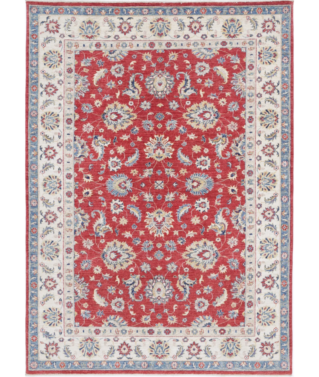 Ziegler 5'7'' X 7'9'' Hand-Knotted Wool Rug 5'7'' x 7'9'' (168 X 233) / Red / Ivory