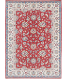 Ziegler 5'7'' X 7'9'' Hand-Knotted Wool Rug 5'7'' x 7'9'' (168 X 233) / Red / Ivory