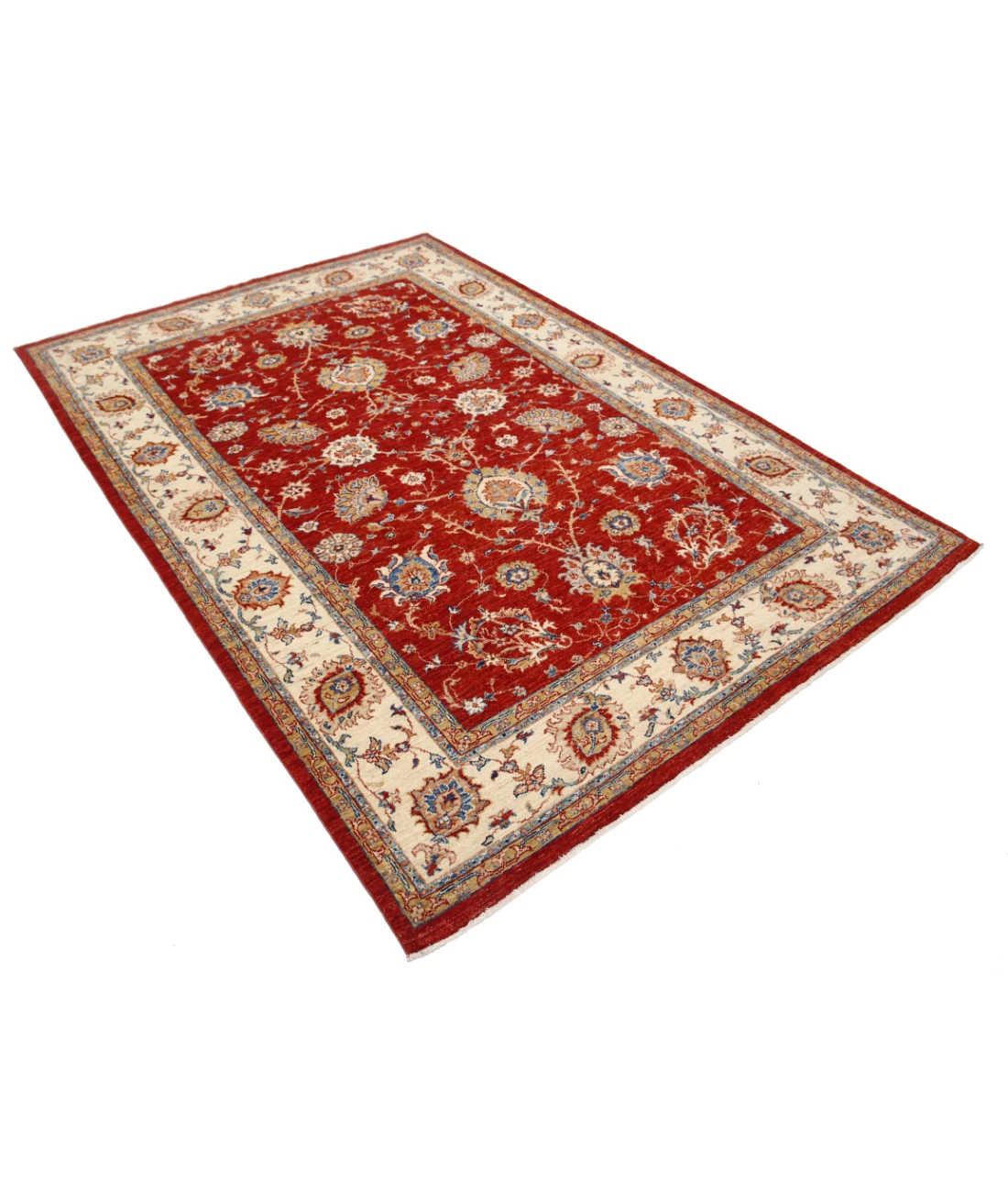 Ziegler 5'7'' X 8'0'' Hand-Knotted Wool Rug 5'7'' x 8'0'' (168 X 240) / Red / Ivory