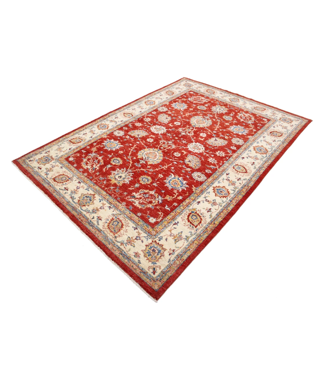 Ziegler 5'7'' X 8'0'' Hand-Knotted Wool Rug 5'7'' x 8'0'' (168 X 240) / Red / Ivory