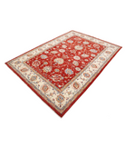 Ziegler 5'7'' X 8'0'' Hand-Knotted Wool Rug 5'7'' x 8'0'' (168 X 240) / Red / Ivory