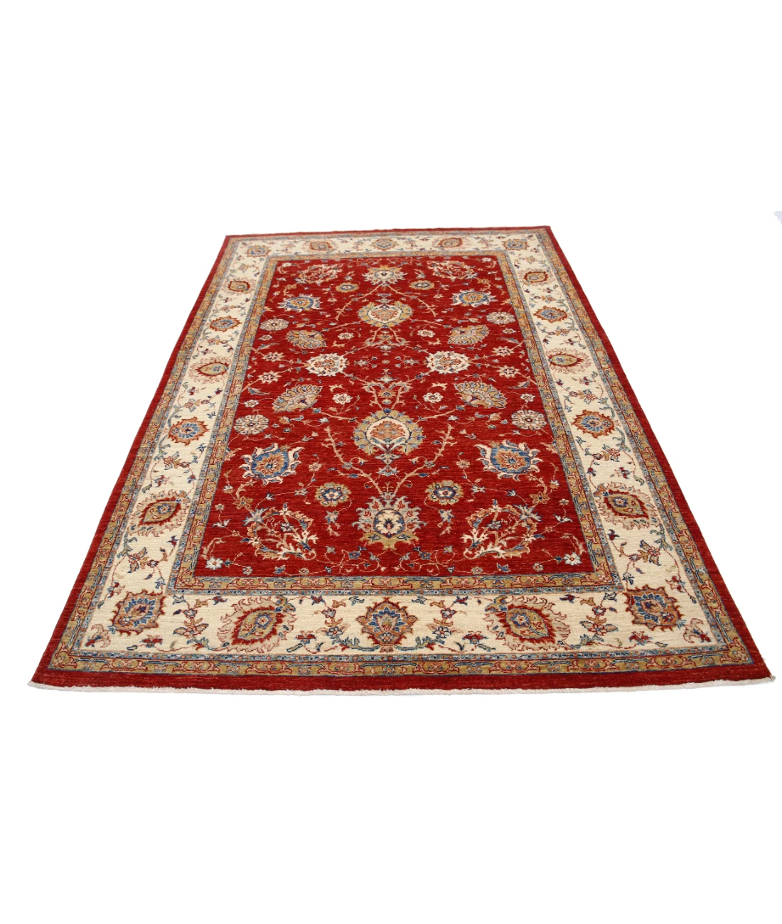 Ziegler 5'7'' X 8'0'' Hand-Knotted Wool Rug 5'7'' x 8'0'' (168 X 240) / Red / Ivory