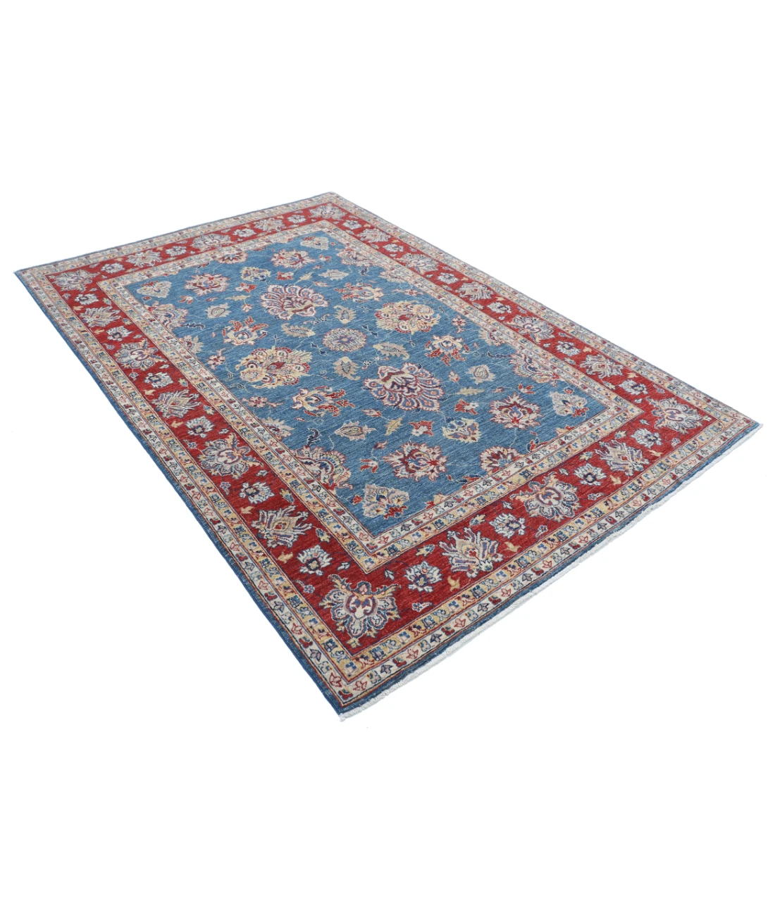 Ziegler 5'4'' X 7'9'' Hand-Knotted Wool Rug 5'4'' x 7'9'' (160 X 233) / Blue / Red