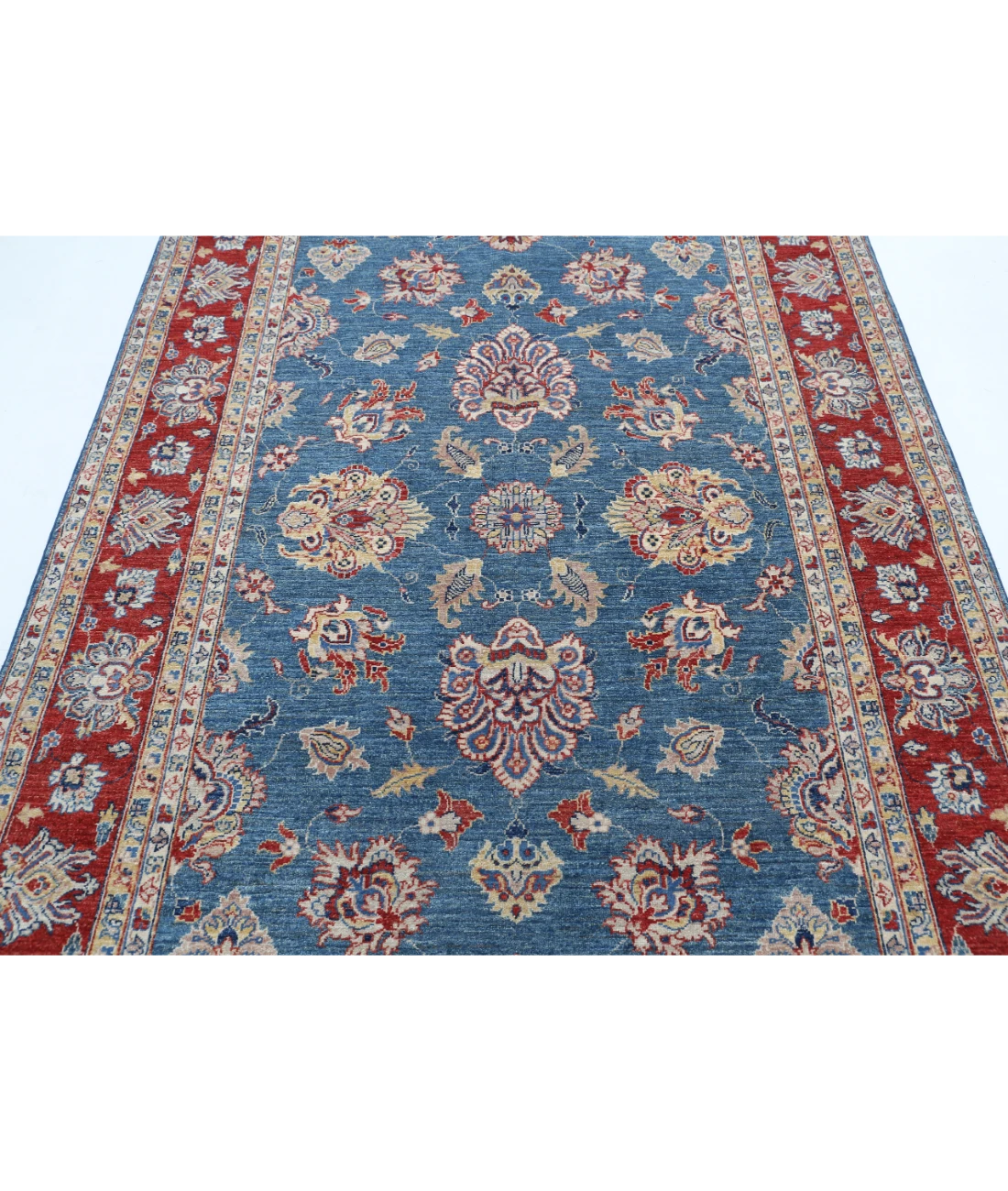 Ziegler 5'4'' X 7'9'' Hand-Knotted Wool Rug 5'4'' x 7'9'' (160 X 233) / Blue / Red