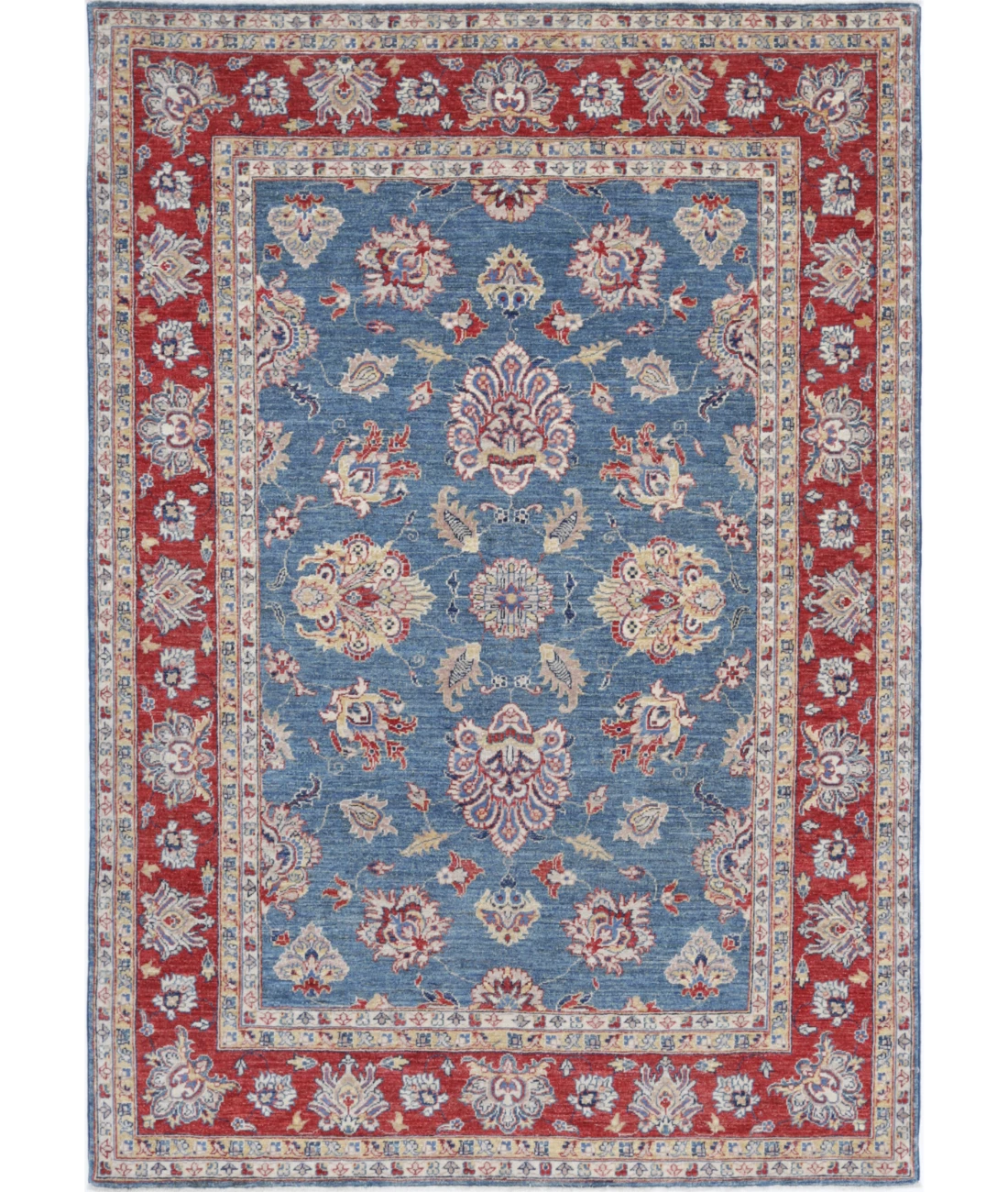 Ziegler 5'4'' X 7'9'' Hand-Knotted Wool Rug 5'4'' x 7'9'' (160 X 233) / Blue / Red