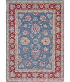 Ziegler 5'4'' X 7'9'' Hand-Knotted Wool Rug 5'4'' x 7'9'' (160 X 233) / Blue / Red