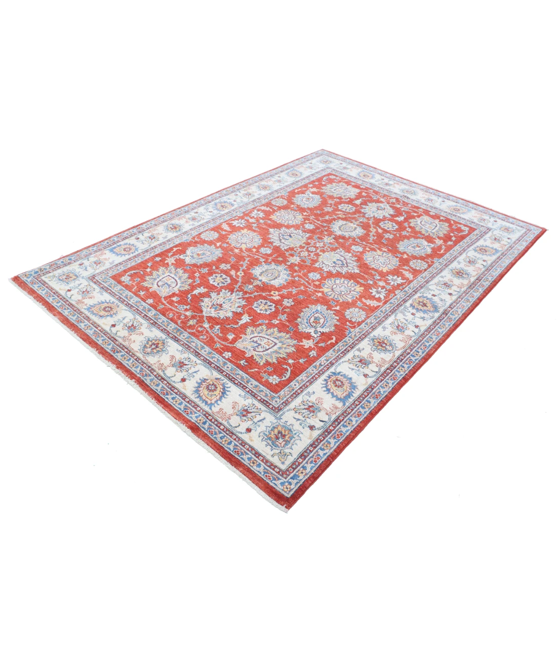 Ziegler 5'7'' X 7'9'' Hand-Knotted Wool Rug 5'7'' x 7'9'' (168 X 233) / Red / Ivory