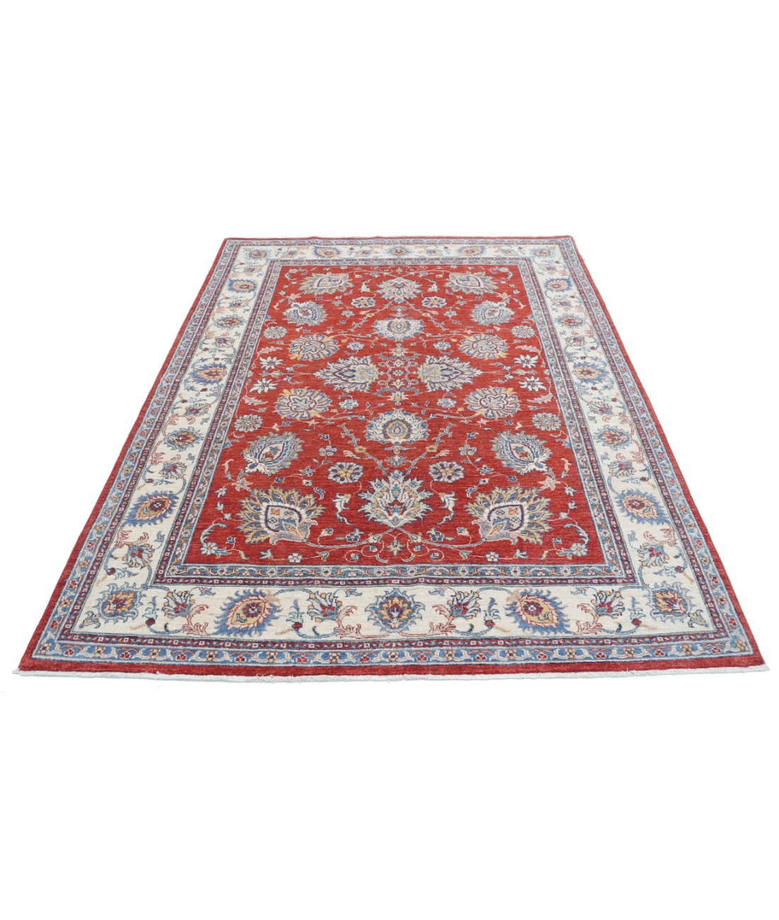 Ziegler 5'7'' X 7'9'' Hand-Knotted Wool Rug 5'7'' x 7'9'' (168 X 233) / Red / Ivory