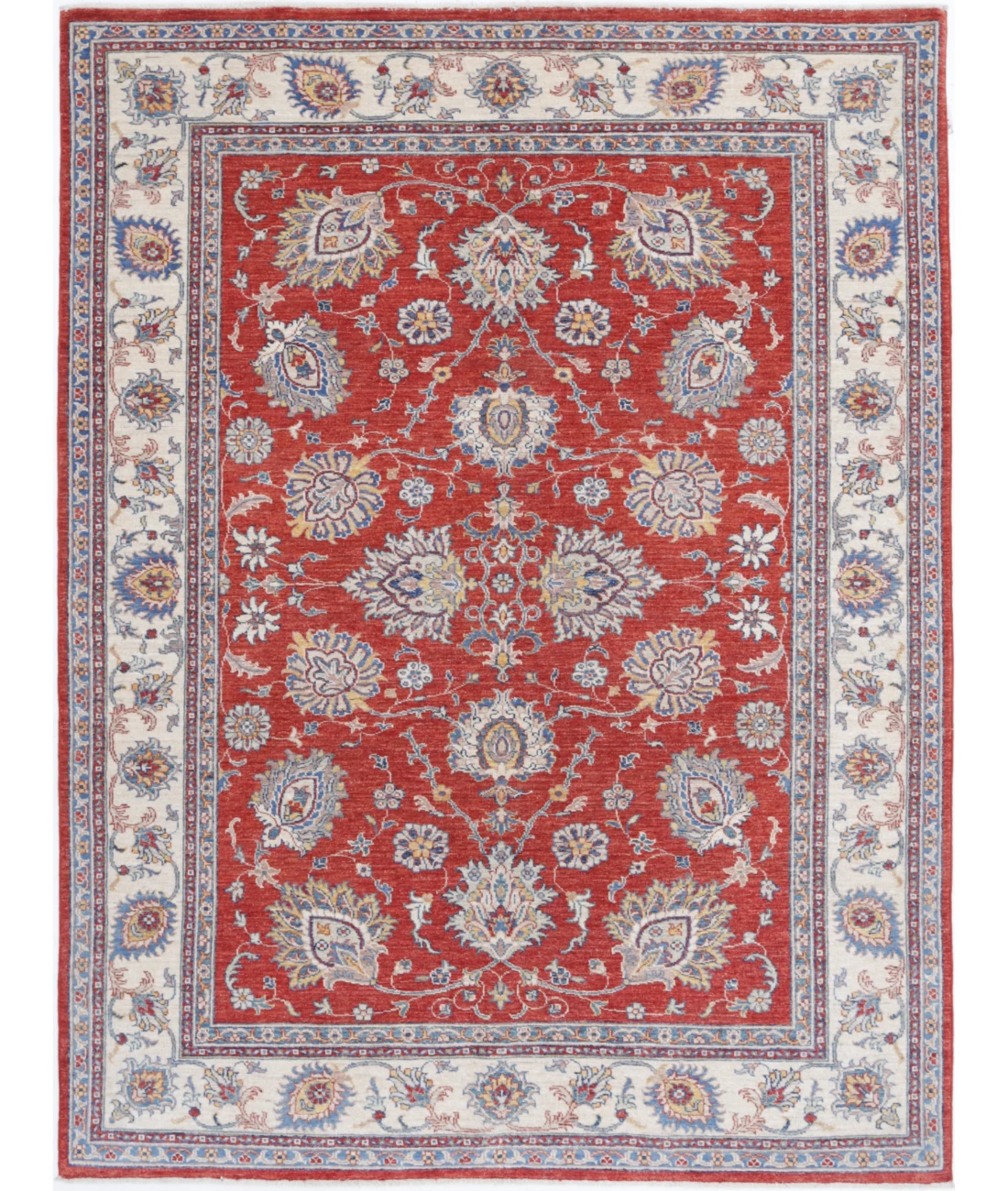 Ziegler 5'7'' X 7'9'' Hand-Knotted Wool Rug 5'7'' x 7'9'' (168 X 233) / Red / Ivory