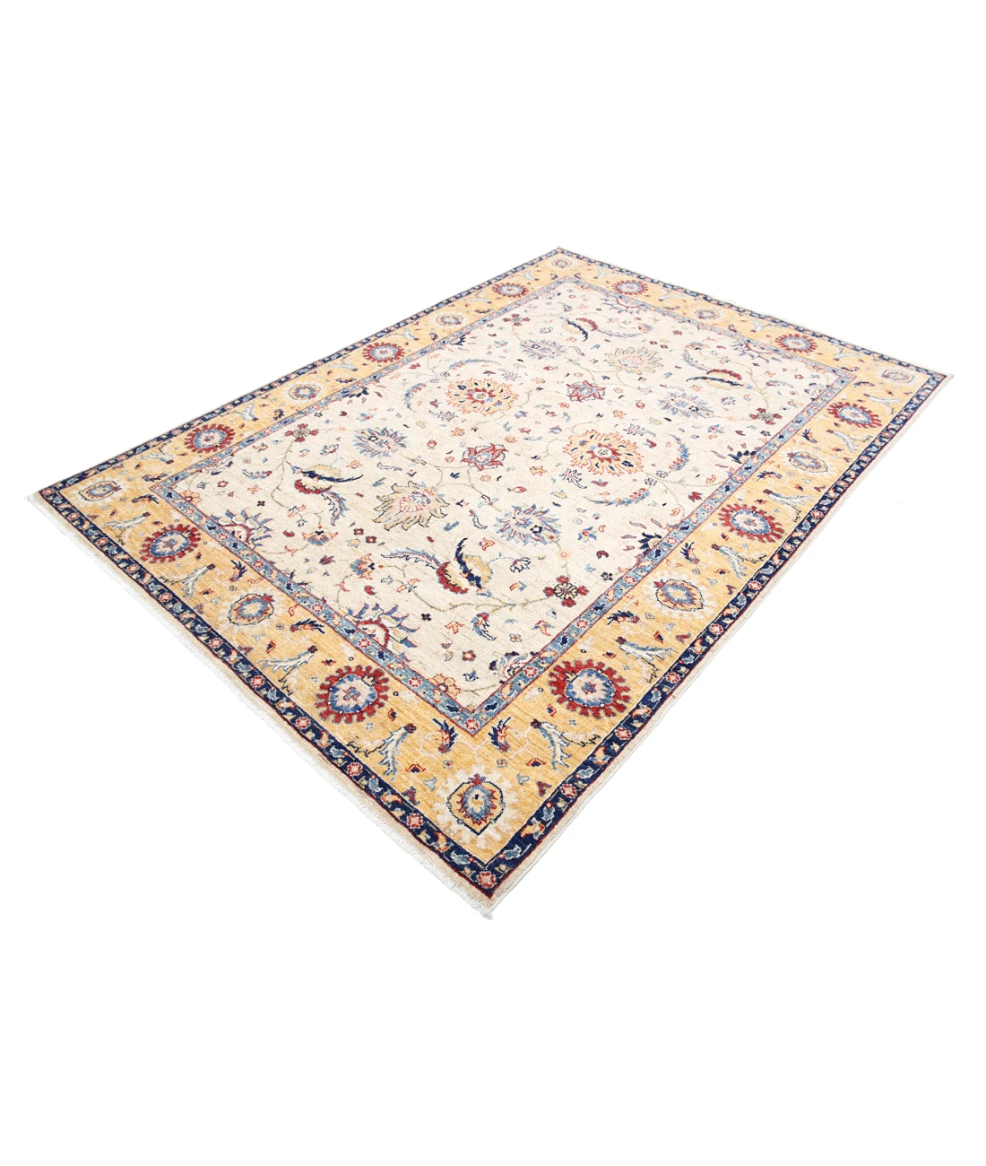 Ziegler 5'8'' X 7'10'' Hand-Knotted Wool Rug 5'8'' x 7'10'' (170 X 235) / Ivory / Gold