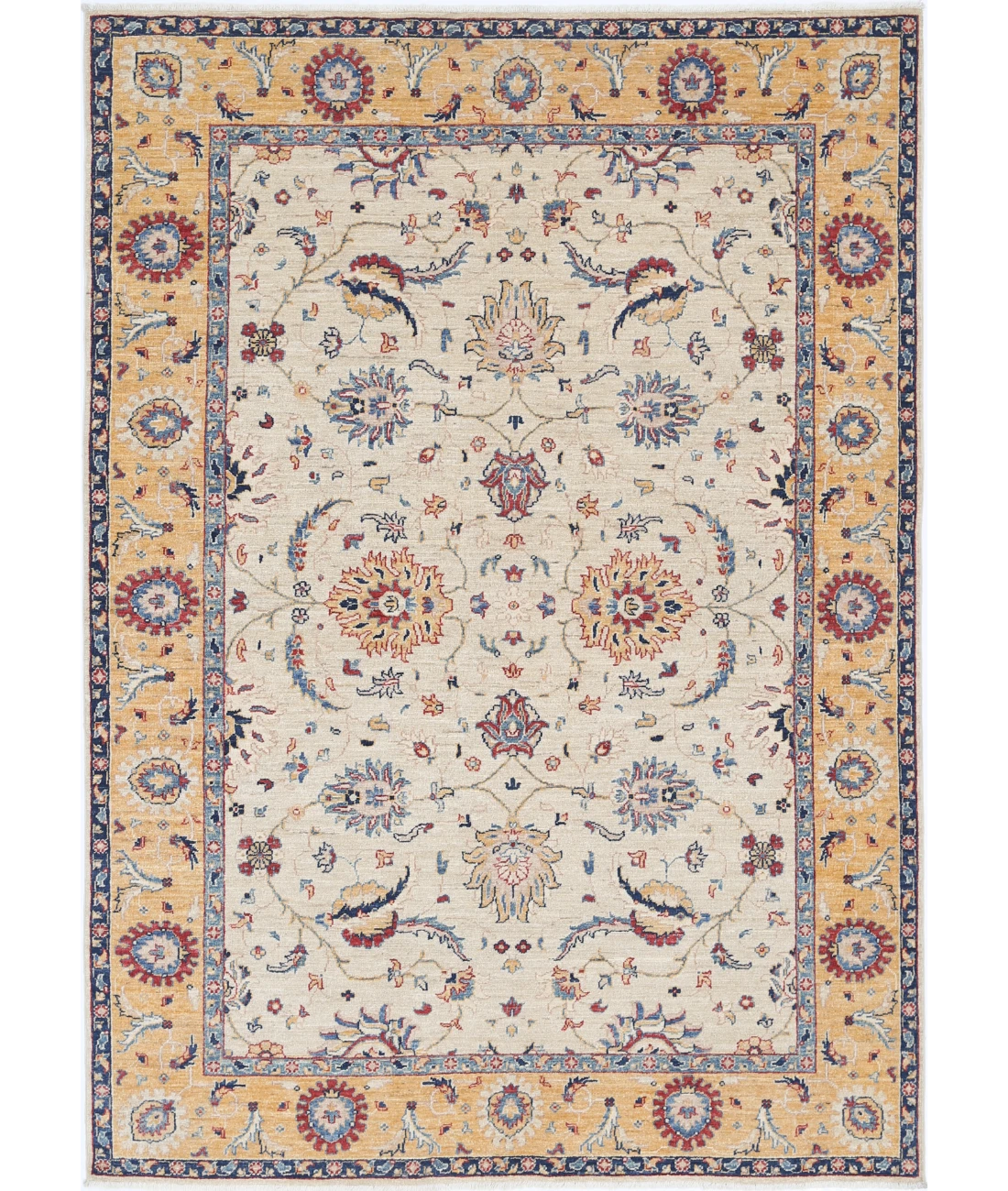 Ziegler 5'8'' X 7'10'' Hand-Knotted Wool Rug 5'8'' x 7'10'' (170 X 235) / Ivory / Gold