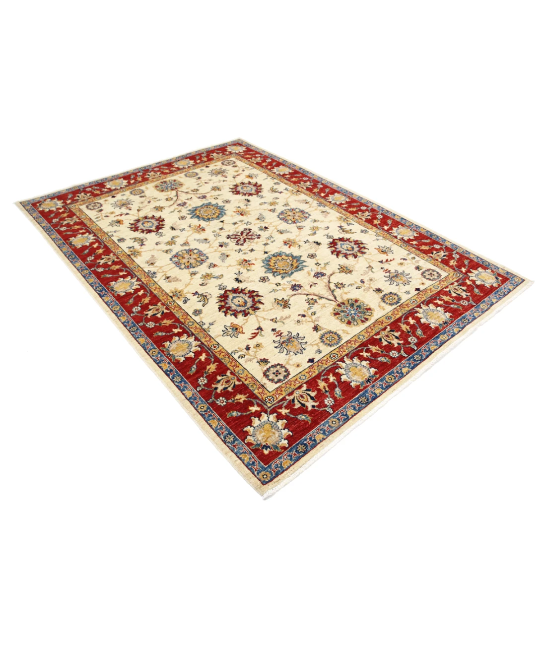 Ziegler 5'9'' X 7'9'' Hand-Knotted Wool Rug 5'9'' x 7'9'' (173 X 233) / Ivory / Red