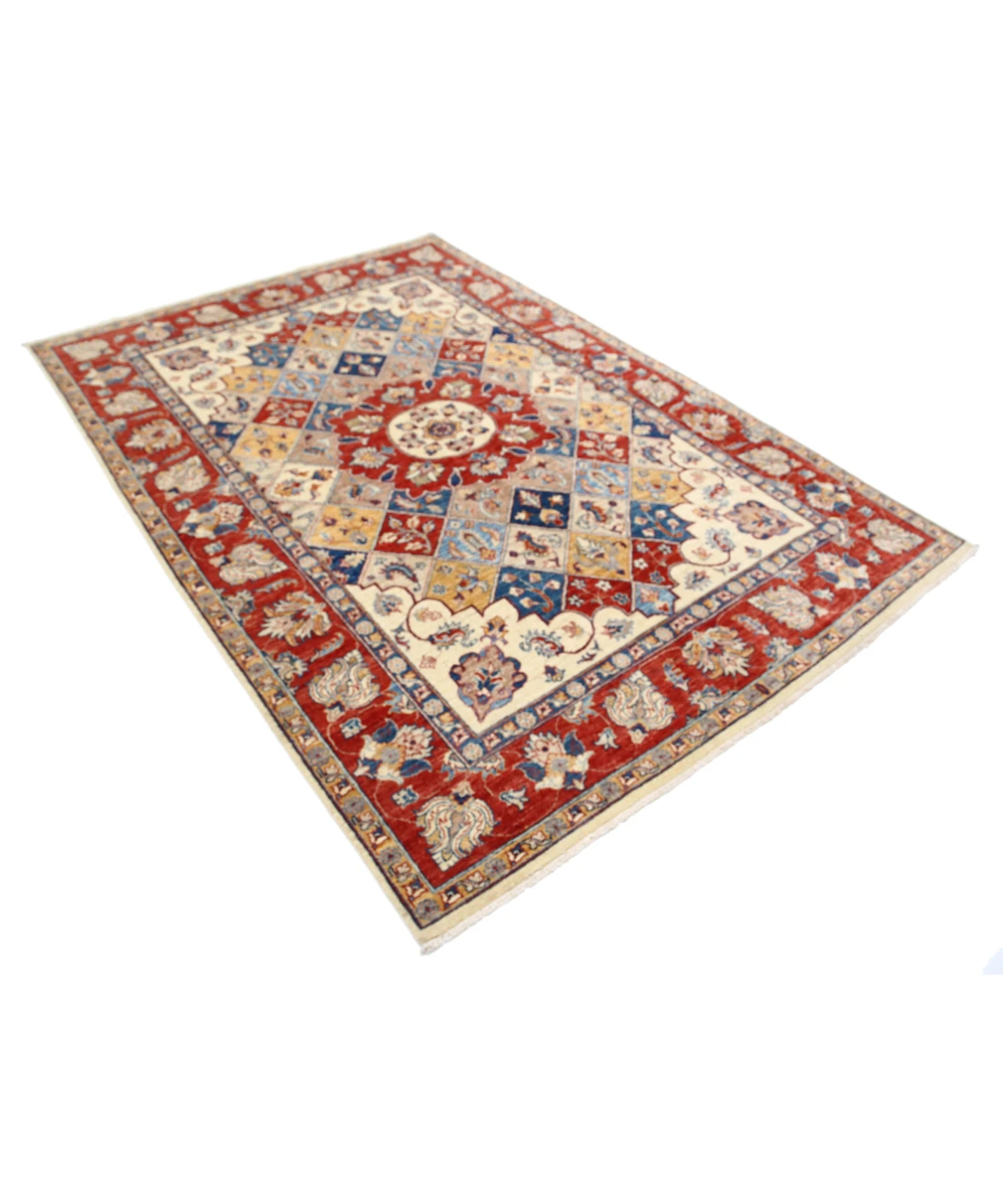 Ziegler 5'6'' X 7'10'' Hand-Knotted Wool Rug 5'6'' x 7'10'' (165 X 235) / Ivory / Red