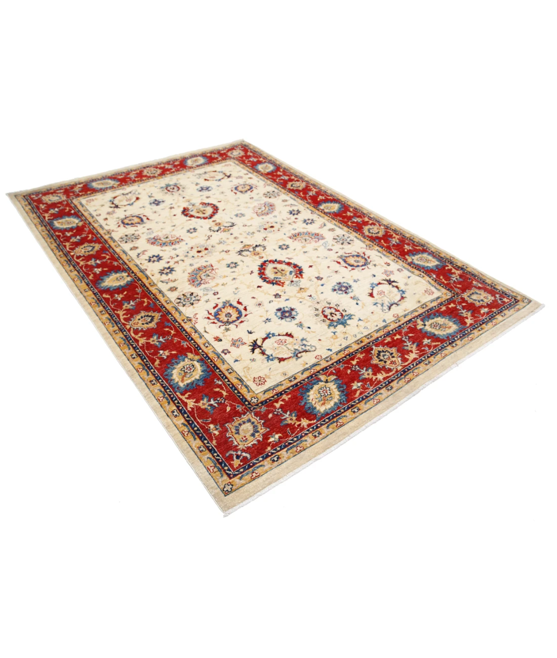 Ziegler 5'8'' X 8'0'' Hand-Knotted Wool Rug 5'8'' x 8'0'' (170 X 240) / Ivory / Red