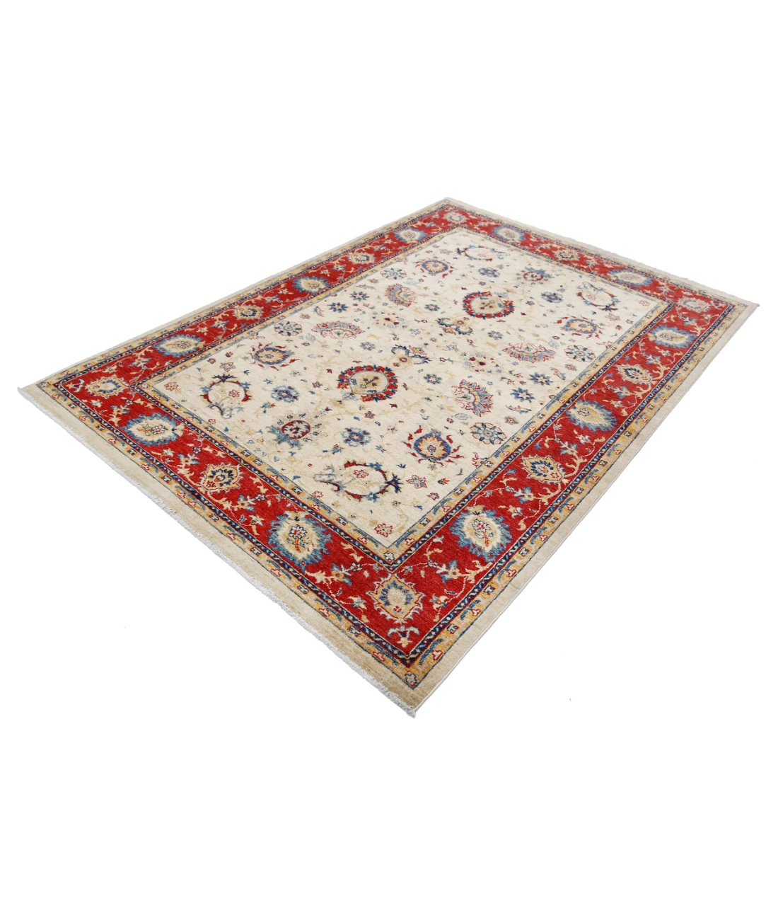 Ziegler 5'8'' X 8'0'' Hand-Knotted Wool Rug 5'8'' x 8'0'' (170 X 240) / Ivory / Red