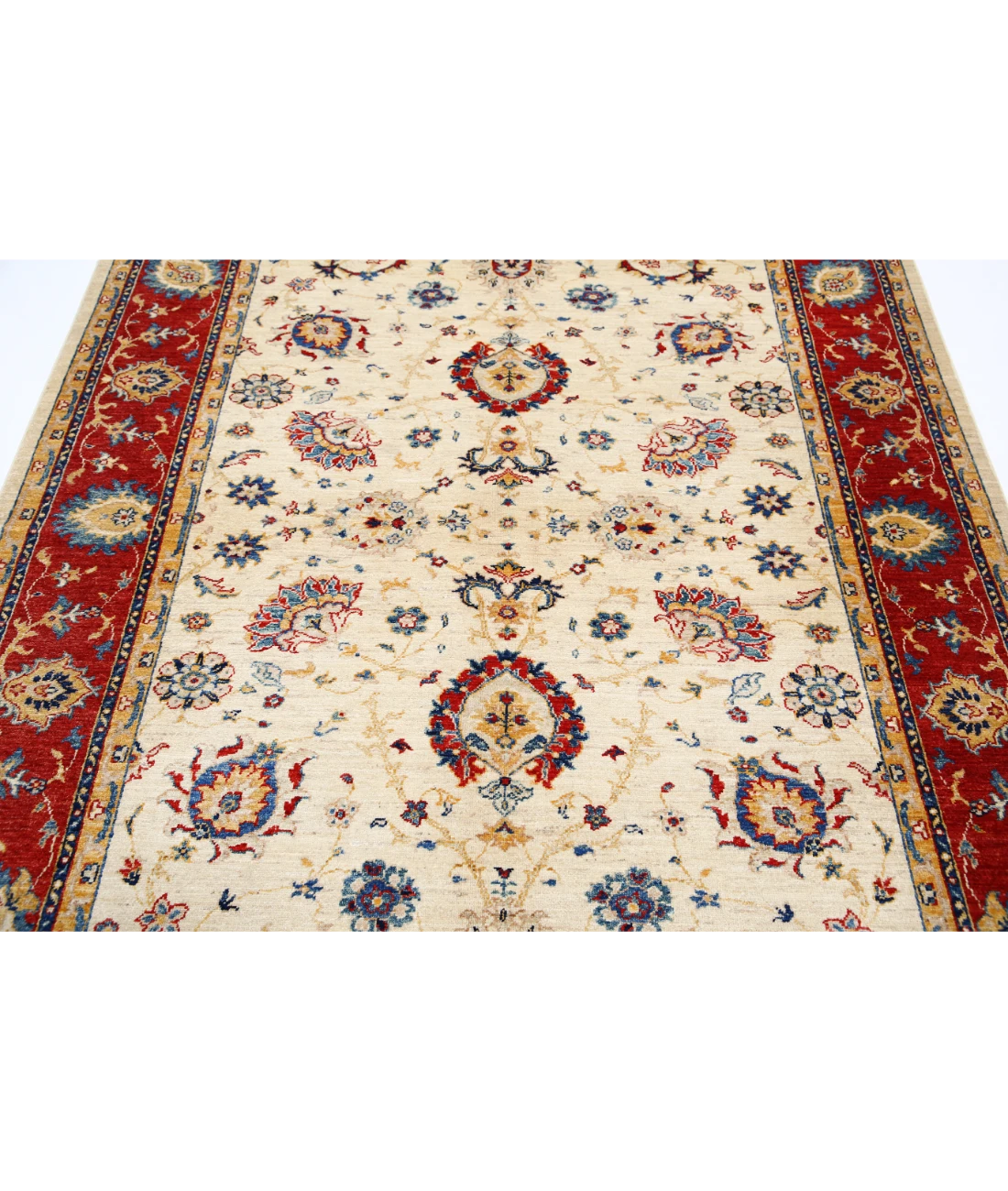 Ziegler 5'8'' X 8'0'' Hand-Knotted Wool Rug 5'8'' x 8'0'' (170 X 240) / Ivory / Red