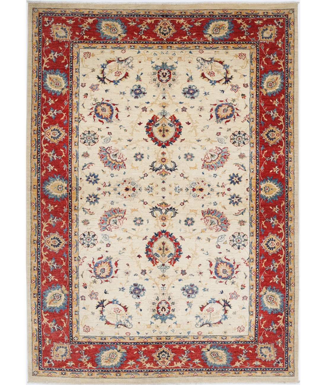 Ziegler 5'8'' X 8'0'' Hand-Knotted Wool Rug 5'8'' x 8'0'' (170 X 240) / Ivory / Red