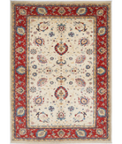 Ziegler 5'8'' X 8'0'' Hand-Knotted Wool Rug 5'8'' x 8'0'' (170 X 240) / Ivory / Red