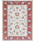 Ziegler 5'7'' X 7'4'' Hand-Knotted Wool Rug 5'7'' x 7'4'' (168 X 220) / Ivory / Red
