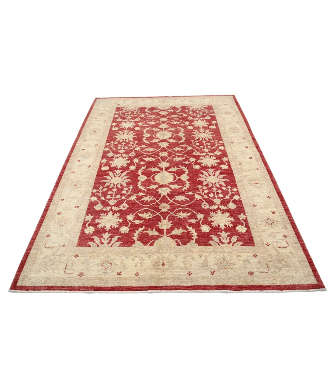 Ziegler 5'8'' X 7'10'' Hand-Knotted Wool Rug 5'8'' x 7'10'' (170 X 235) / Red / Ivory