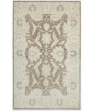 Hand Knotted Ziegler Wool Rug 3' 10" X 6' 2" 3' 10" X 6' 2" (117 X 188) / Brown / Ivory