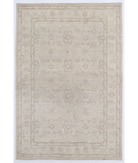 Hand Knotted Ziegler Wool Rug 3' 11" X 5' 11" 3' 11" X 5' 11" (119 X 180) / Brown / Ivory