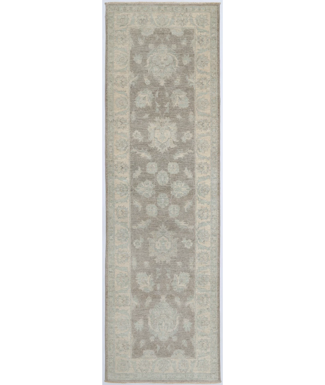 Hand Knotted Ziegler Wool Rug 2' 7" X 8' 10" 2' 7" X 8' 10" (79 X 269) / Brown / Ivory