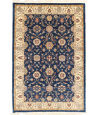 Hand Knotted Ziegler Wool Rug 6' 7" X 9' 9" 6' 7" X 9' 9" (201 X 297) / Blue / Ivory