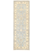 Hand Knotted Ziegler Wool Rug 2' 8" X 8' 0" 2' 8" X 8' 0" (81 X 244) / Blue / Ivory