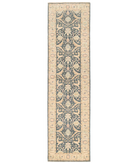 Hand Knotted Ziegler Wool Rug 2' 7" X 9' 10" 2' 7" X 9' 10" (79 X 300) / Grey / Ivory