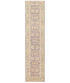 Hand Knotted Ziegler Wool Rug 2' 8" X 10' 10" 2' 8" X 10' 10" (81 X 330) / Purple / Green