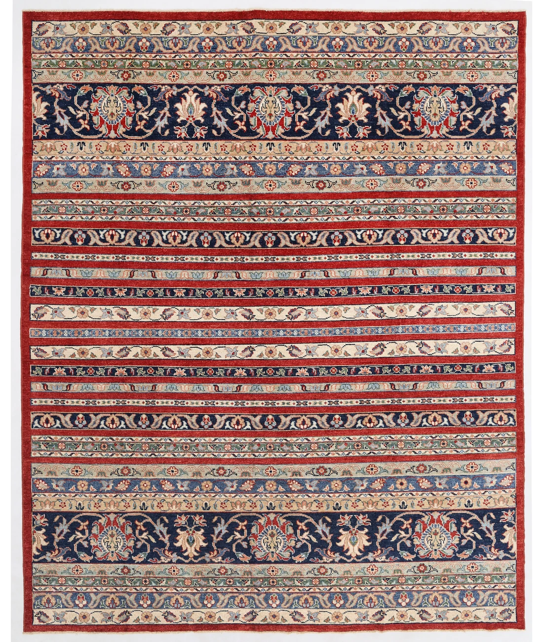 Hand Knotted Ziegler Wool Rug 8' 2" X 10' 1" 8' 2" X 10' 1" (249 X 307) / Multi / Red