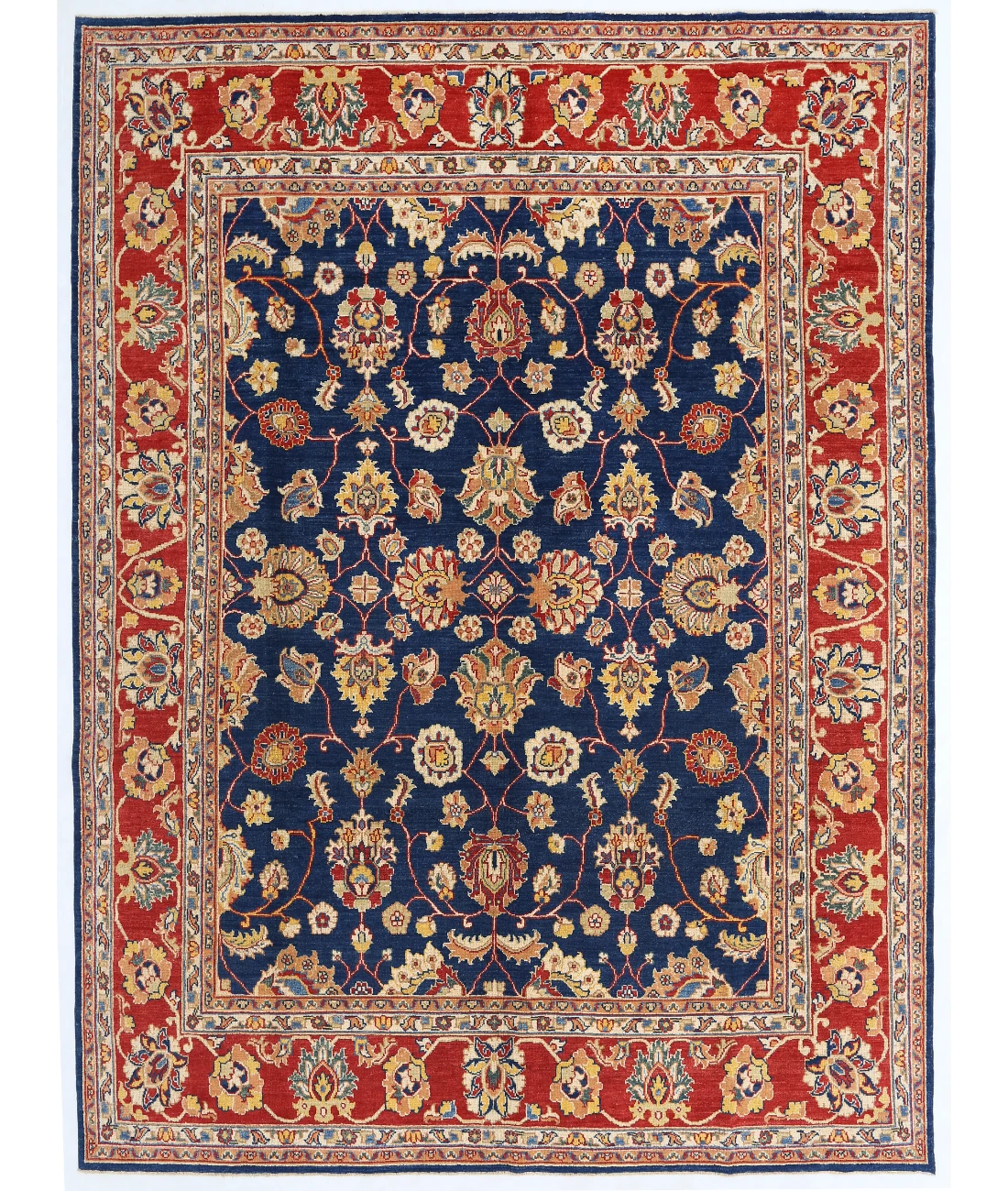 Hand Knotted Ziegler Wool Rug 9' 0" X 12' 2" 9' 0" X 12' 2" (274 X 371) / Blue / Red