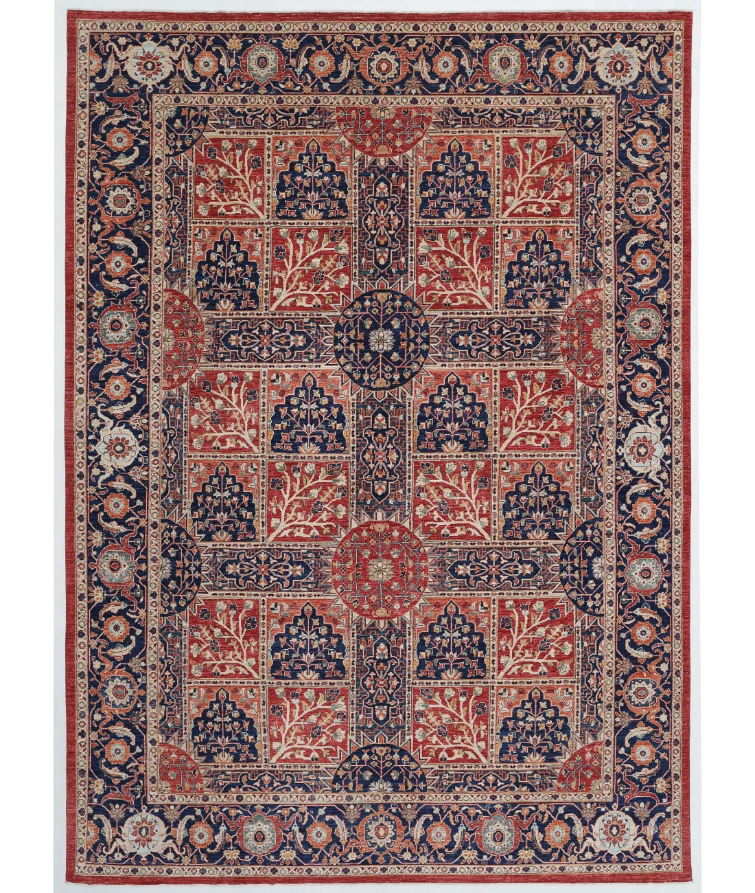 Hand Knotted Ziegler Wool Rug 9' 9" X 13' 7" 9' 9" X 13' 7" (297 X 414) / Red / Blue