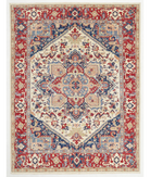 Hand Knotted Ziegler Wool Rug 9' 11" X 13' 0" 9' 11" X 13' 0" (302 X 396) / Ivory / Red