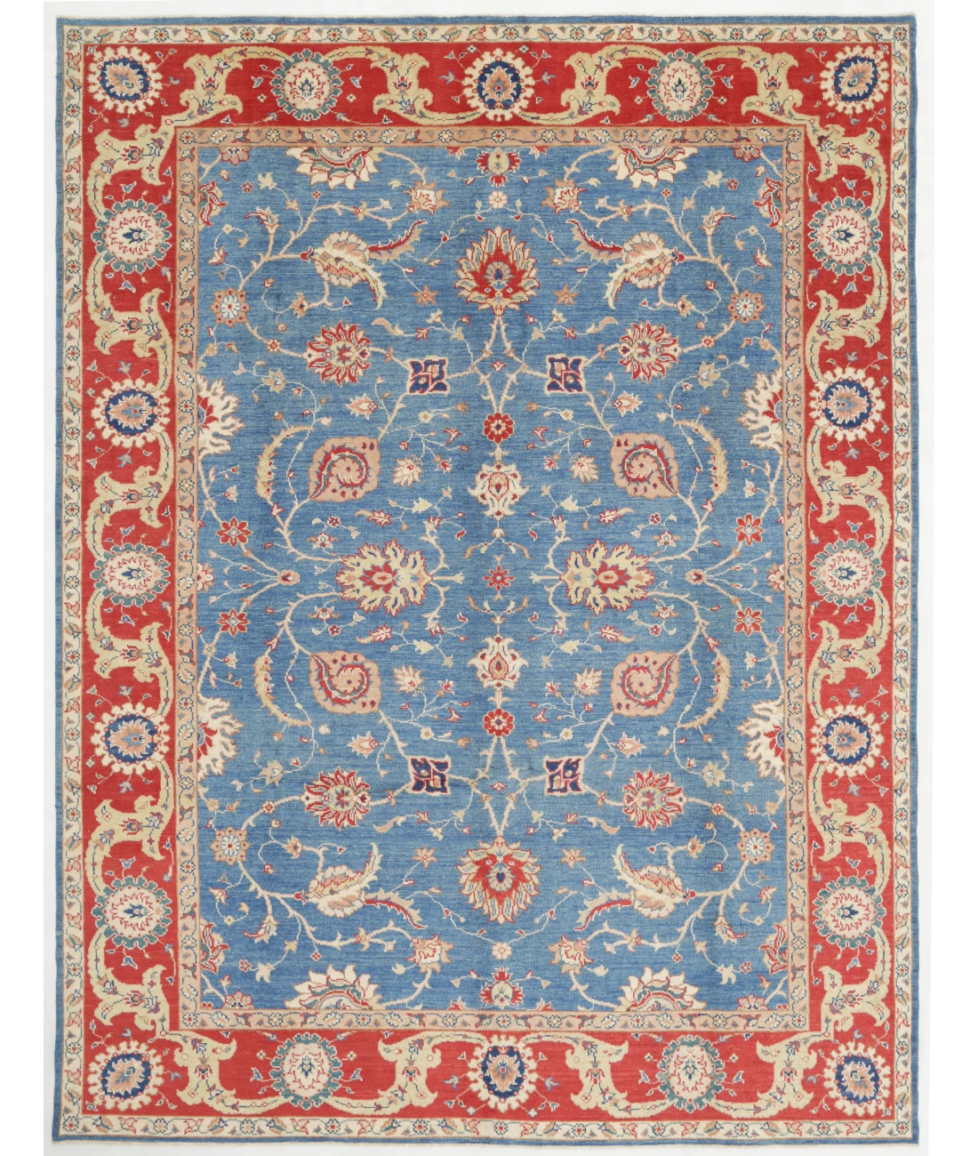 Hand Knotted Ziegler Wool Rug 9' 2" X 12' 0" 9' 2" X 12' 0" (280 X 366) / Blue / Red