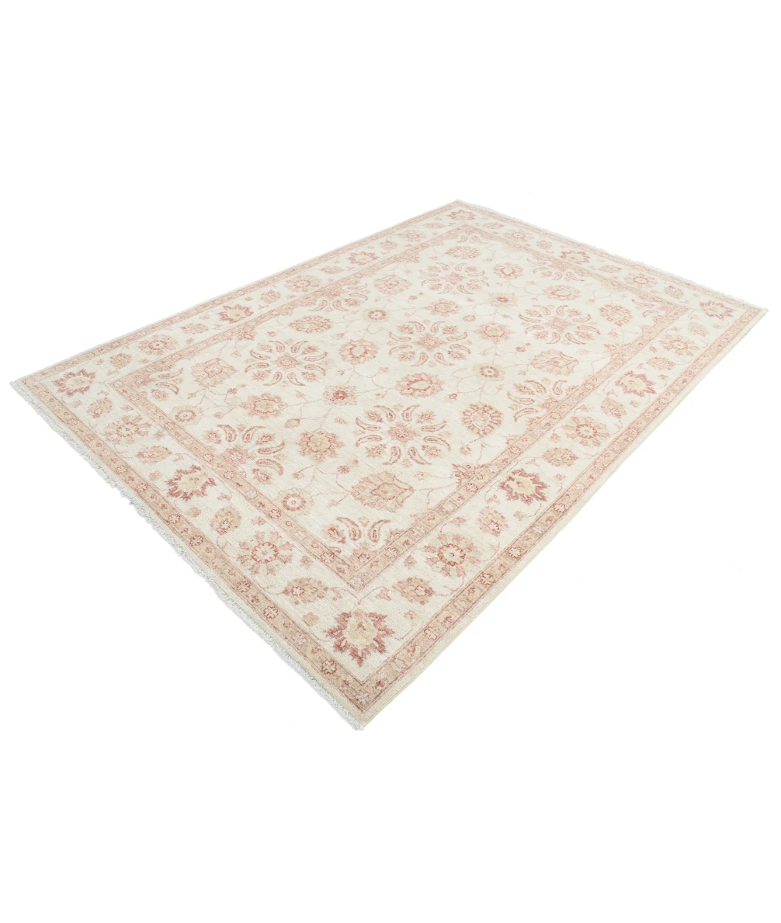 Hand Knotted Ziegler Wool Rug 6' 2" X 8' 10" 6' 2" X 8' 10" (188 X 269) / Ivory / Ivory
